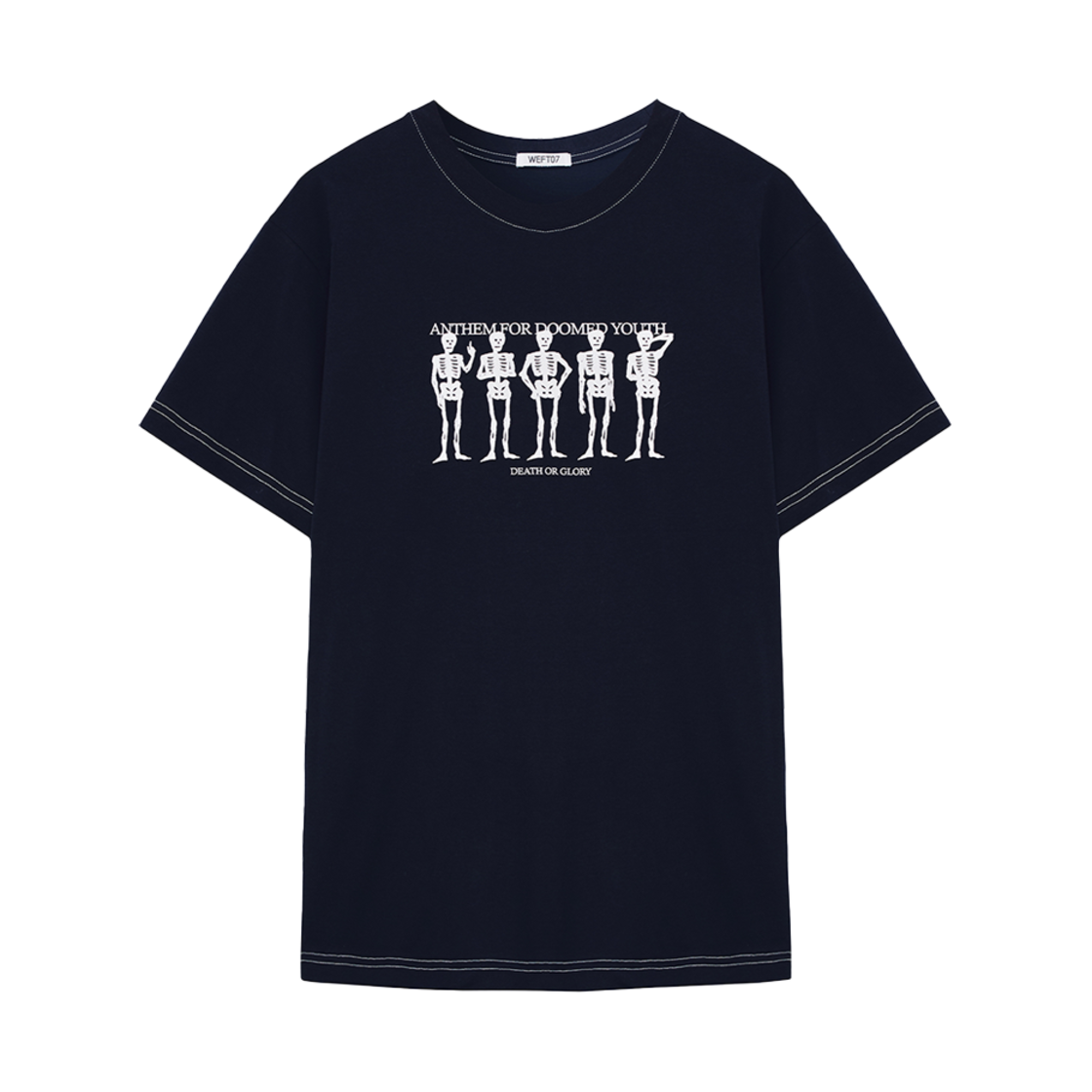 웨프트07 스켈레톤 티셔츠 네이비(Weft07 Skeleton T-Shirt Navy)