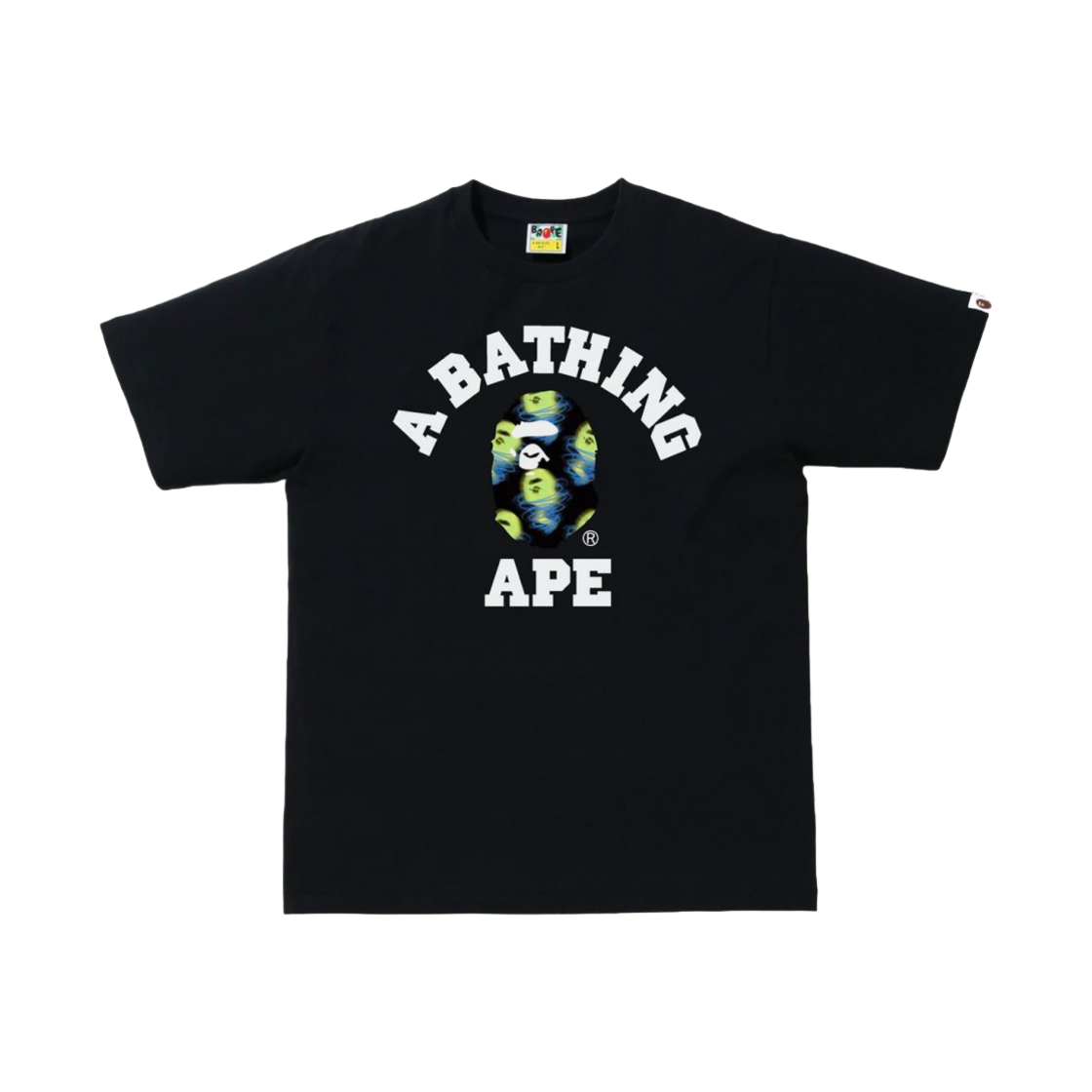 베이프 스톰 컬리지 티셔츠 블랙 블랙