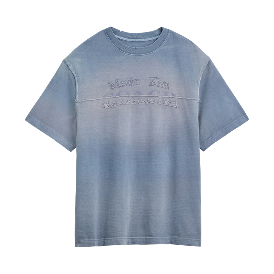 (W) 코치 x 마뗑킴 워시드 오버사이즈 티셔츠 스모크 블루((W) Coach x Matin Kim Washed Oversized T-Shirt Smoke Blue)