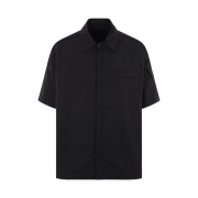 Juun.J Nylon Raglan Zip-Up Short Sleeve Shirt Black - 23SS