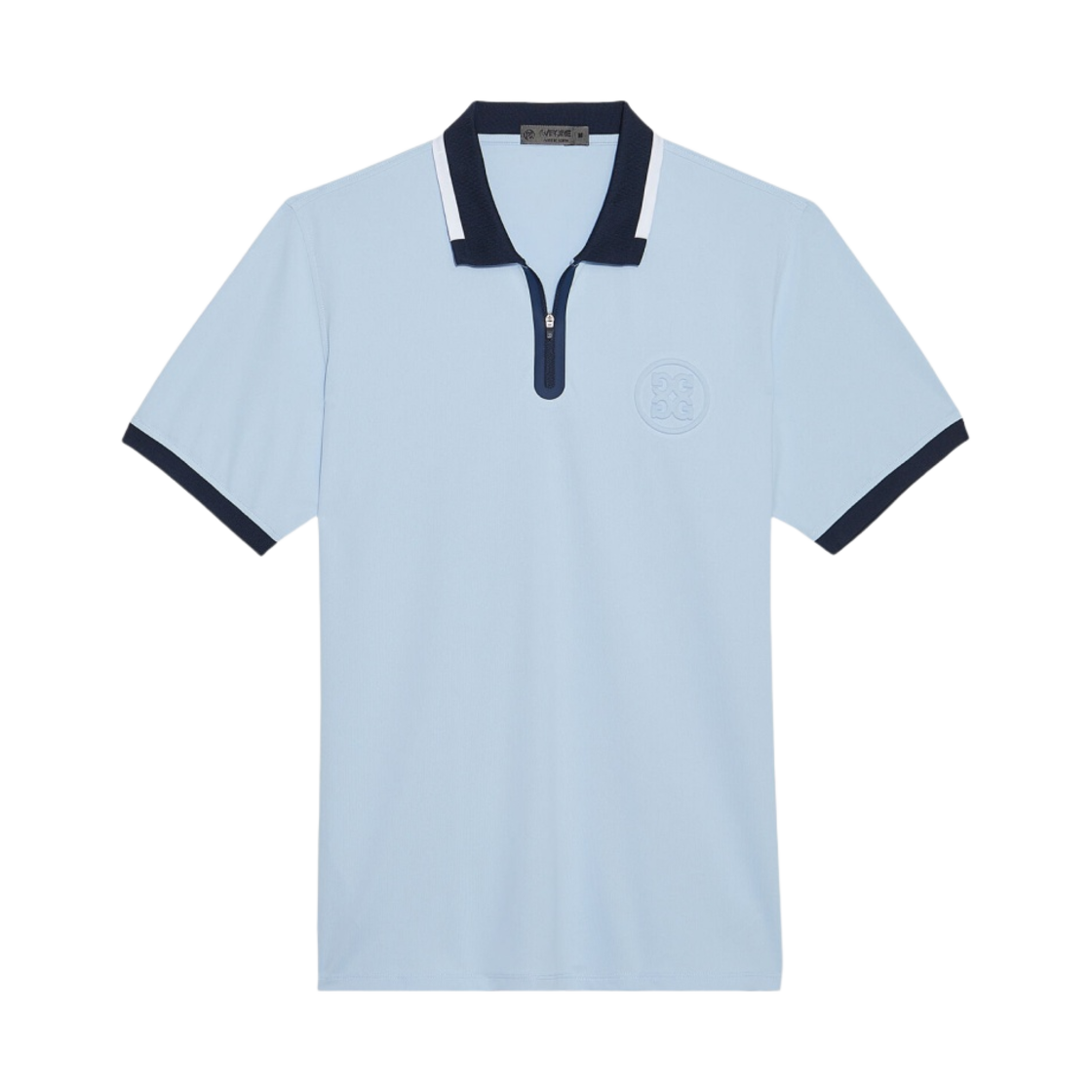 지포어 엠보스드 로고 쿼터 집 립 칼라 테크 피케 슬림핏 폴로 스카이(G/Fore Embossed Logo Quarter Zip Rib Collar Tech Pique Slim Fit Polo Sky) - 1