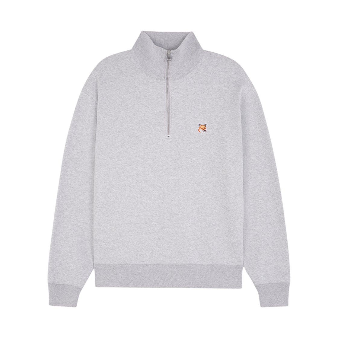 메종 키츠네 집업 스웨트셔츠 라이트 그레이 멜란지(Maison Kitsune Zip-Up Sweatshirt Light Grey Melange)