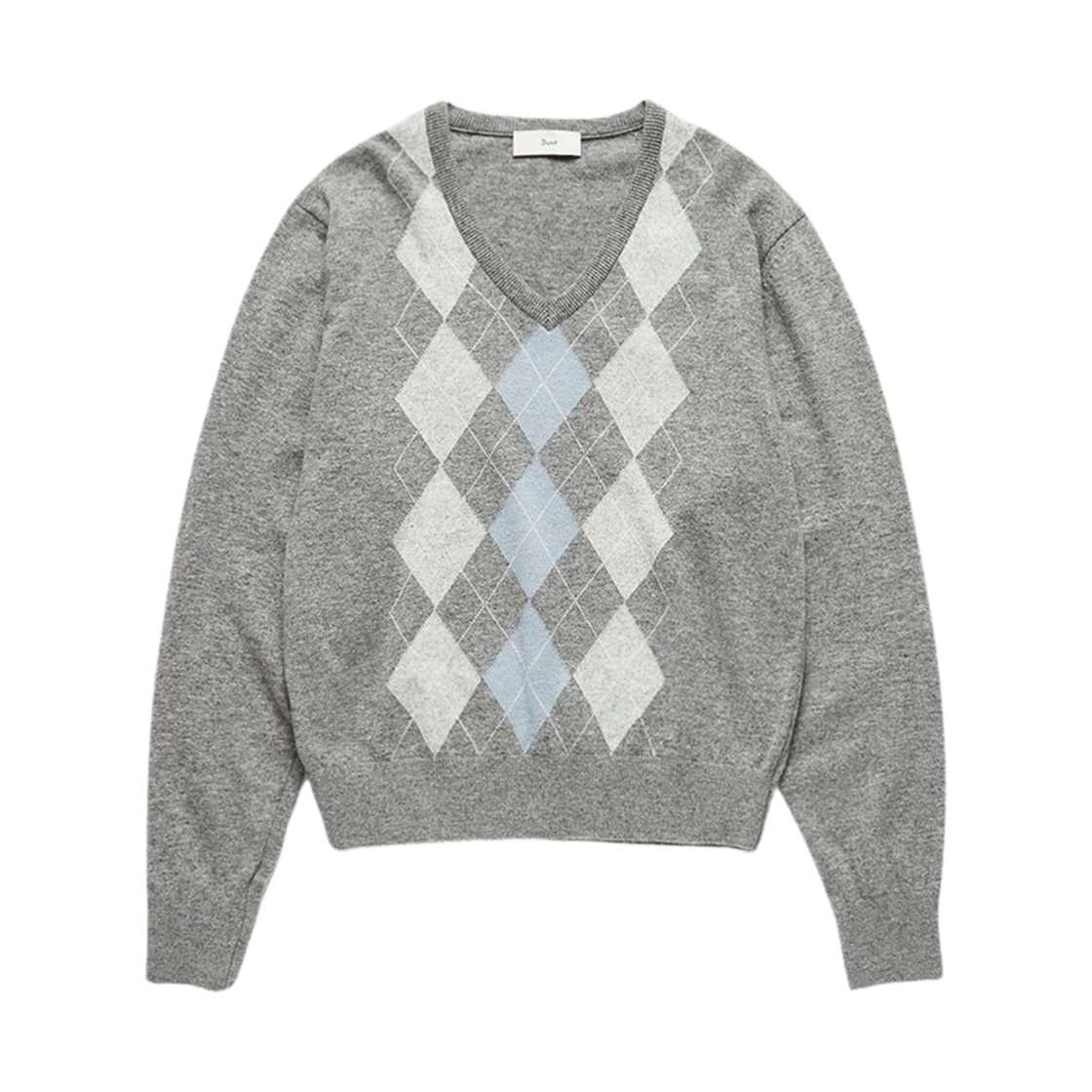 던스트 브이넥 아가일 스웨터 그레이(Dunst V-Neck Argyle Sweater Grey) - 1