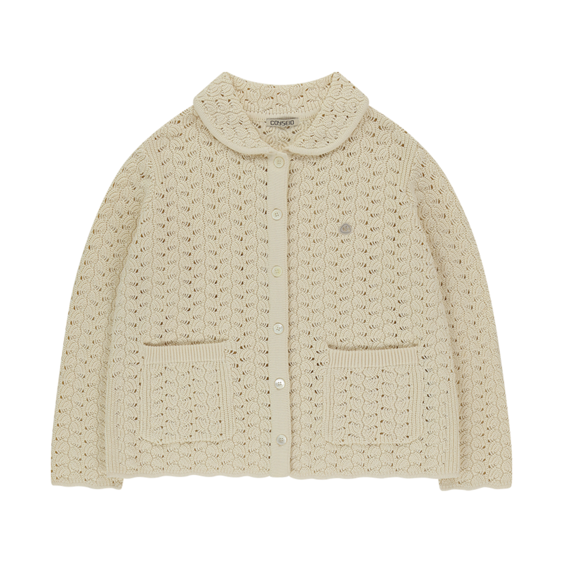 코이세이오 웨이브 니트 카디건 아이보리