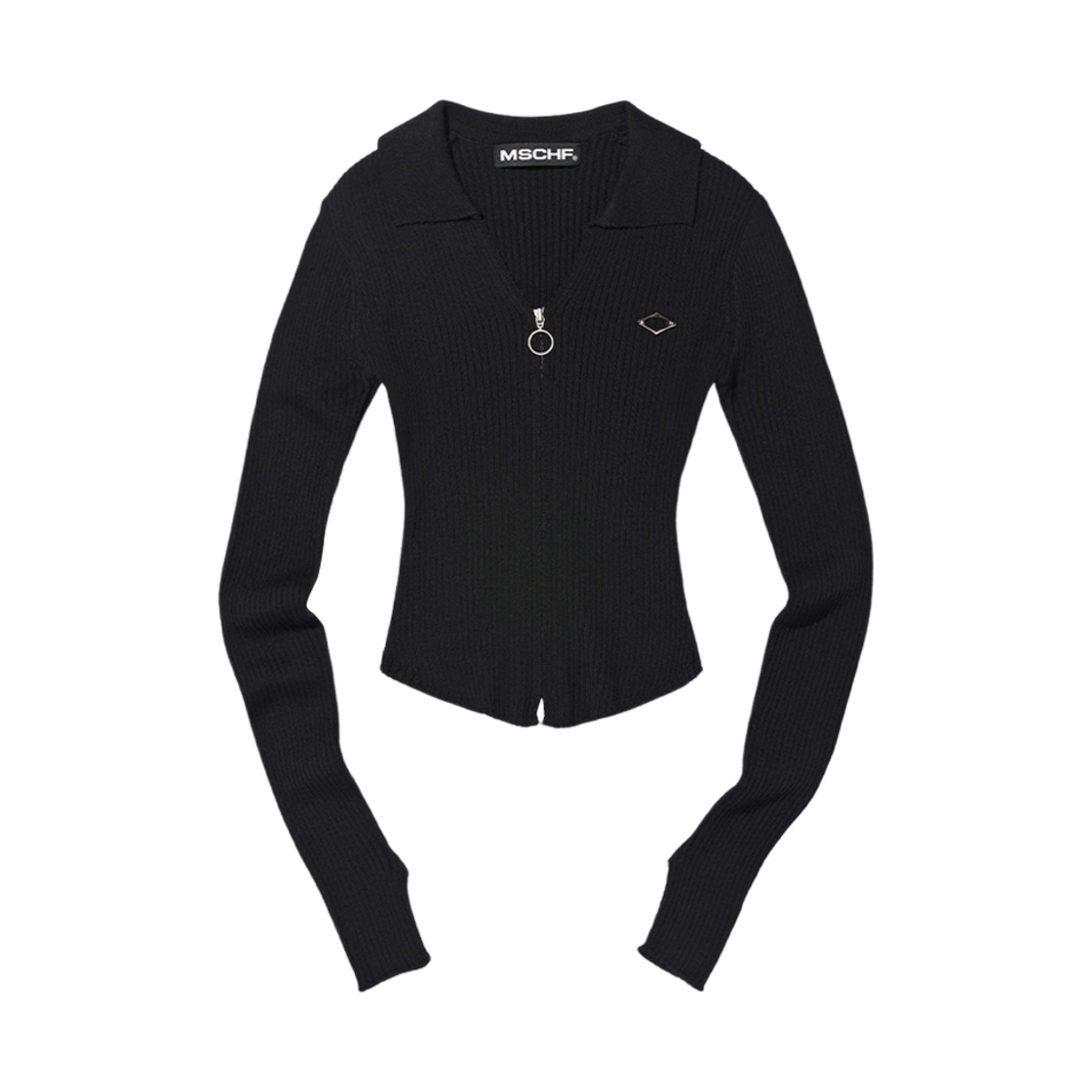 (W) 미스치프 니티드 롱 슬리브 셔츠 블랙((W) Mischief Knitted Long Sleeve Shirt Black)