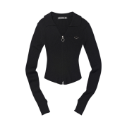 (W) Mischief Knitted Long Sleeve Shirt Black