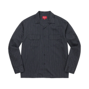 Supreme Pinstripe Linen Shirts Navy - 23SS