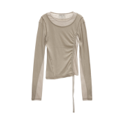(W) Matin Kim Color Point String Slim Top Beige