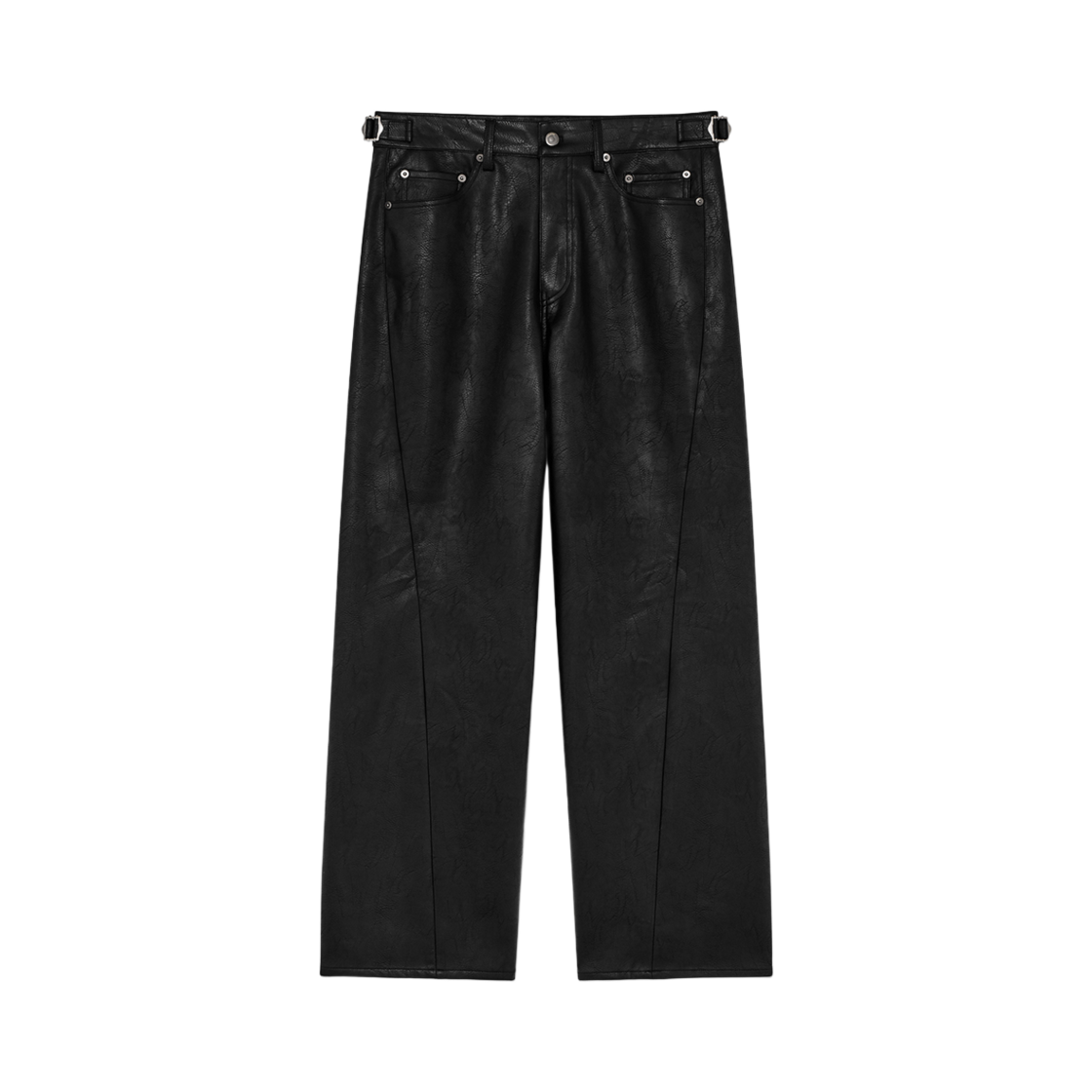 알렌느 트위스티드 인조 가죽 팬츠 블랙(Haleine Twisted Faux Leather Pants Black (WB108))
