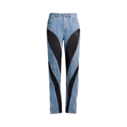 H&M x Mugler Spiral Panel Jeans Light Denim Blue Black
