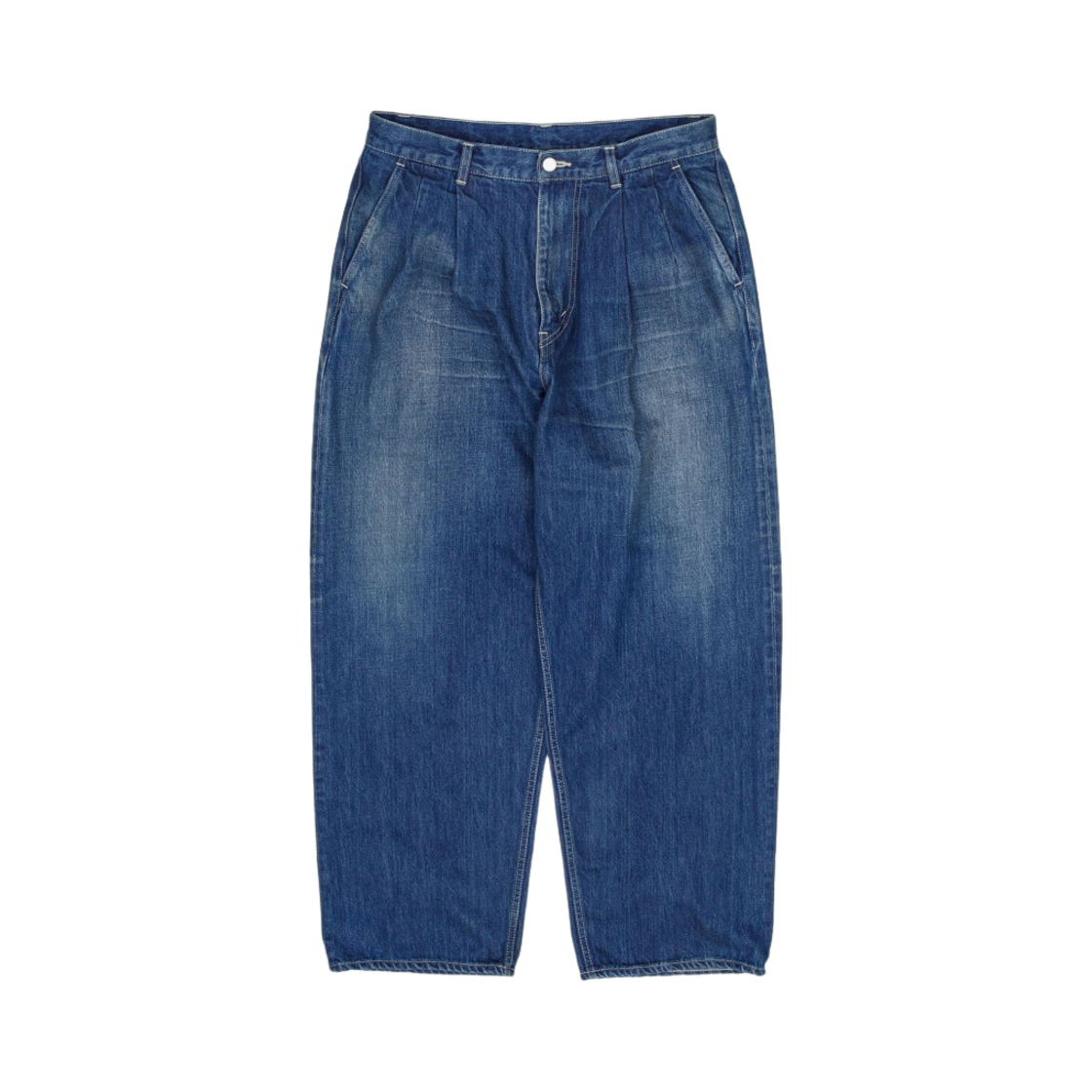 그라프페이퍼 셀비지 데님 투턱 팬츠 다크 페이드(Graphpaper Selvage Denim Two Tuck Pants Dark Fade)
