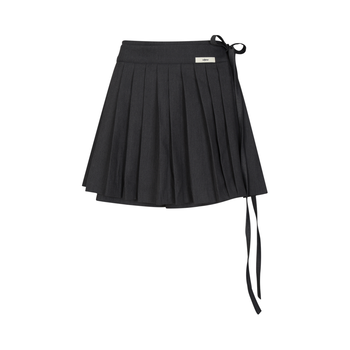 레터리 플리츠 미니 스커트 팬츠 다크 그레이