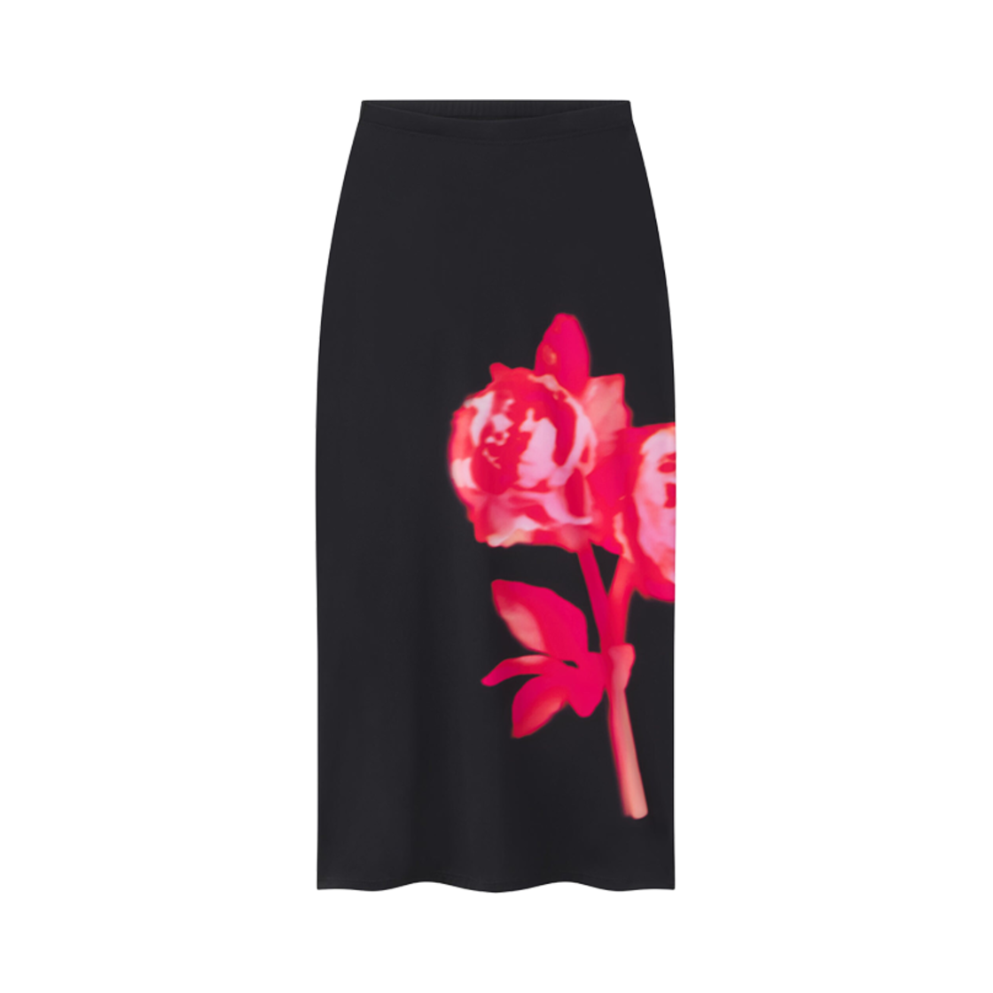 (W) 카이 x 이오네스 스무스 스트레치 미디 스커트 블랙 피오니((W) Khy x Ioannes Smooth Stretch Midi Skirt Black Peony)