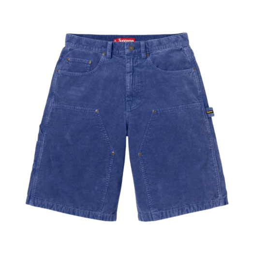 슈프림 워시드 코듀로이 더블 니 페인터 쇼츠 블루 - 24SS