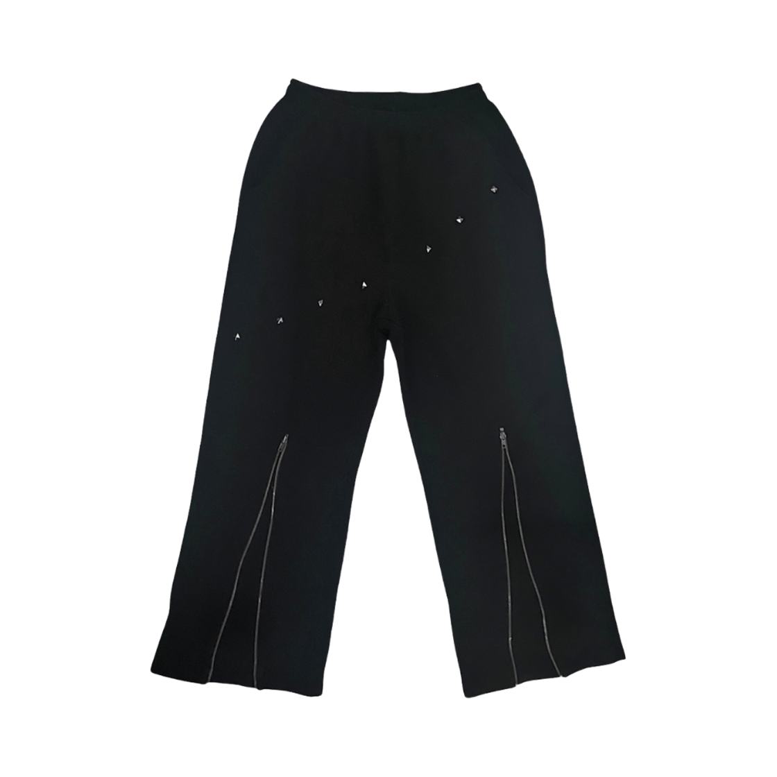 스모크어스타 다이애그널 스터드 지퍼스웨트 팬츠 블랙(Smokeastar Diagonal Stud Zip Sweat Pants Black)