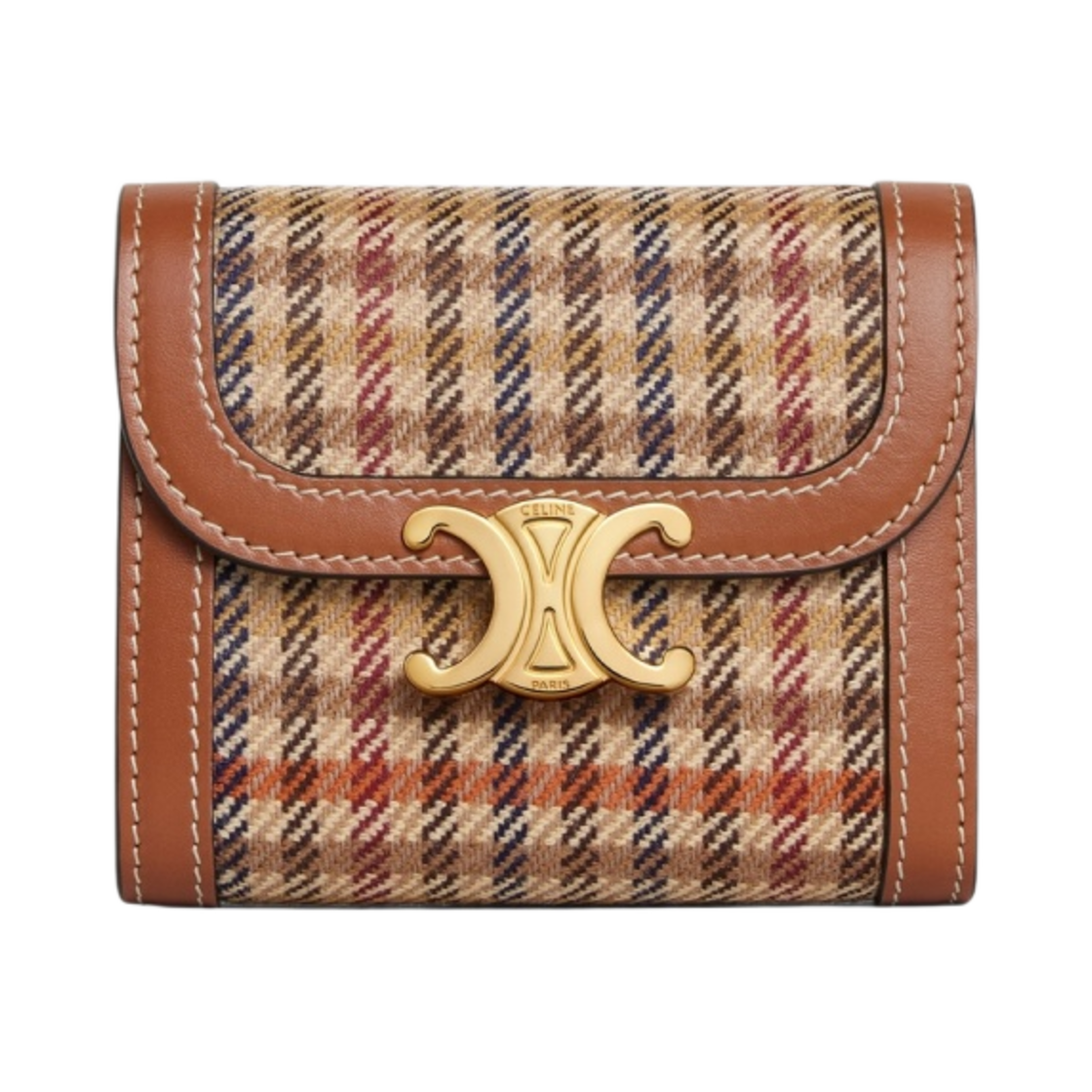 셀린느 트위드 카프스킨 스몰 트리옹프 지갑 멀티컬러(Celine Small Wallet Triomphe in Tweed and Calfskin Multicolor) - 1