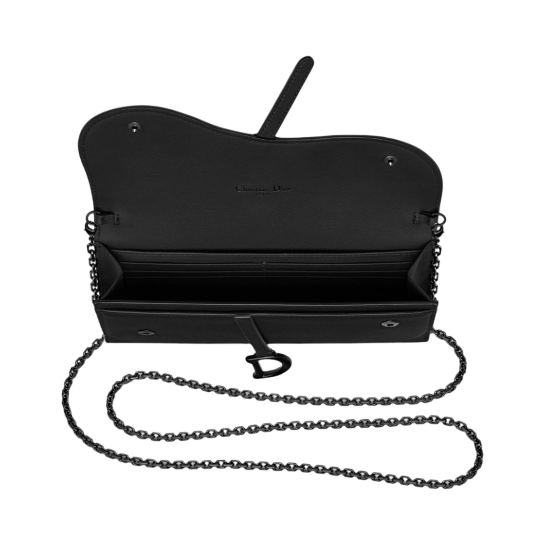 디올 새들 체인 장지갑 울트라 매트 카프스킨 블랙(Dior Long Saddle Wallet with Chain Ultra Matte Calfskin Black) - 3