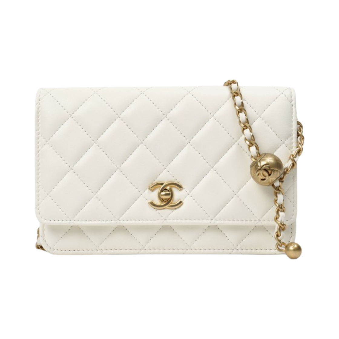 샤넬 체인 지갑 램스킨 & 골드 메탈 화이트(Chanel Wallet On Chain Lambskin & Gold White)