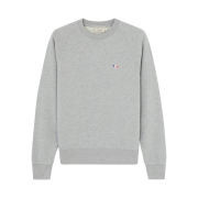 (W) Maison Kitsune Tricolor Fox Patch Adjusted Sweatshirt Grey Melange