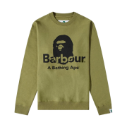 BAPE x Barbour Crewneck Burnt Olive