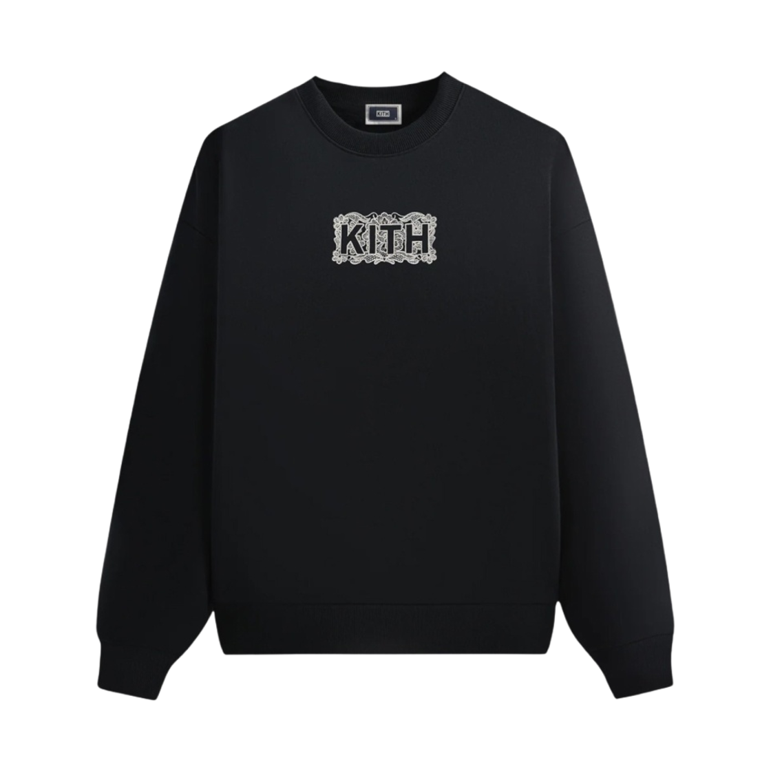 KHM032533-001 Kith Floral Lace Nelson Crewneck Black