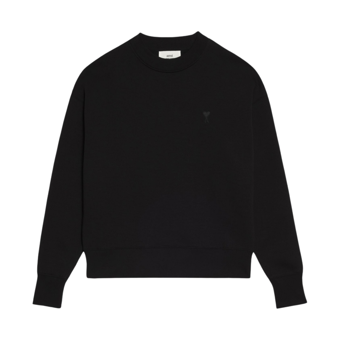 아미 톤온톤 하트 로고 스웨트셔츠 블랙(AMI de Coeur Tone-On-Tone Sweatshirt Black)