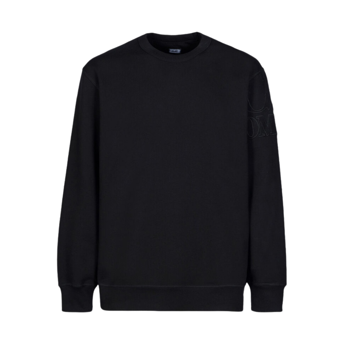 C.P. 컴퍼니 다이애그널 레이즈드 플리스 슬리브 로고 스웨트셔츠 블랙 - 23SS(C.P. Company Diagonal Raised Fleece Sleeve Logo Sweatshirt Black - 23SS) - 1