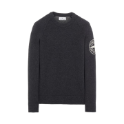 Stone Island 514B7 Geelong Wool Embroidery Crewneck Knit Dark Grey - 21FW