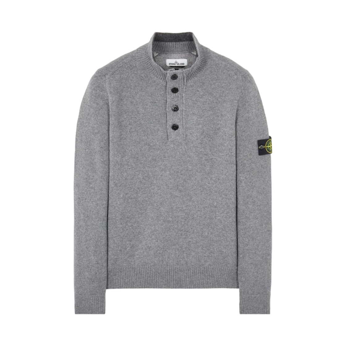 스톤 아일랜드 540A3 하이 넥 하프 버튼 램스울 니트 그레이 - 21FW(Stone Island 540A3 High Neck Half Button Lambswool Knit Grey - 21FW) - 1