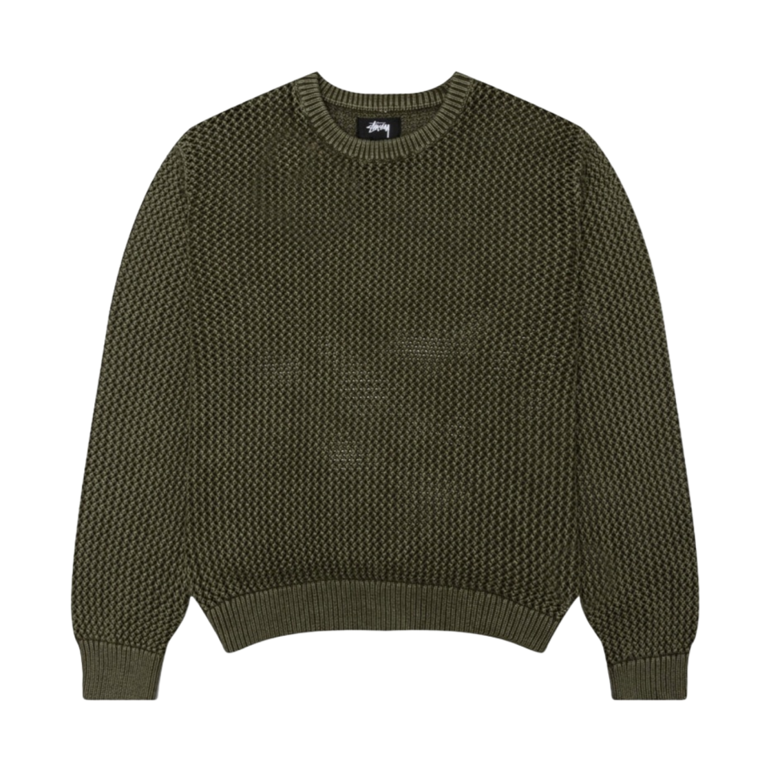 스투시 피그먼트 다이드 루즈 게이지 스웨터 다크 올리브(Stussy Pigment Dyed Loose Gauge Sweater Dark Olive) - 1