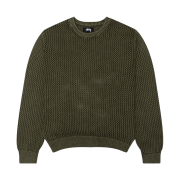 Stussy Pigment Dyed Loose Gauge Sweater Dark Olive