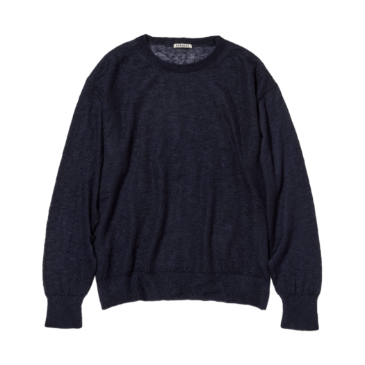 Auralee Kid Mohair Sheer Knit  P/O Navy - 25SS
