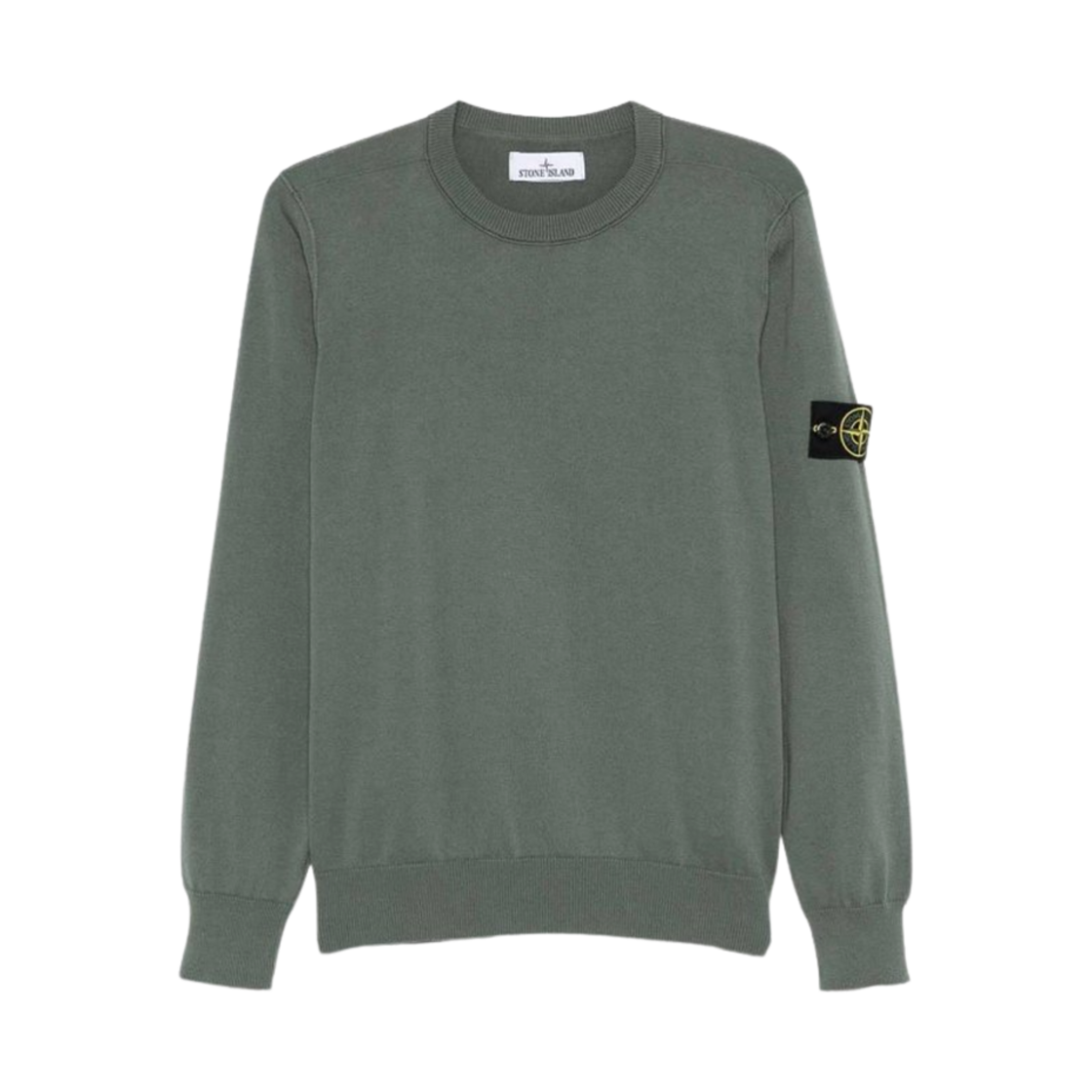 K1S1551000-53S00B2-V0059 Stone Island 5100053 Soft Organic Cotton Crewneck Sweater with Small Roll Detail Musk Green - 25SS