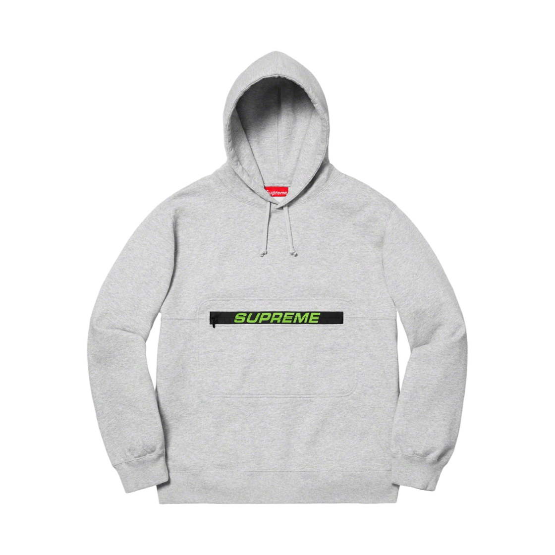 - Supreme Zip Pouch Hooded Sweatshirt Heather Grey - 19SS