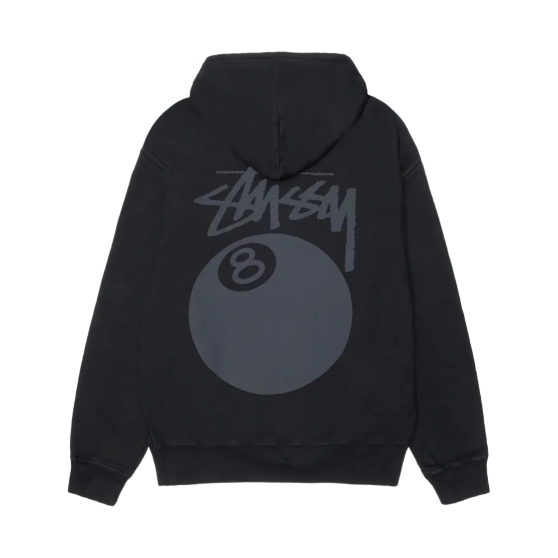 1925022T Stussy 8 Ball Pigment Dyed Hoodie Black 2