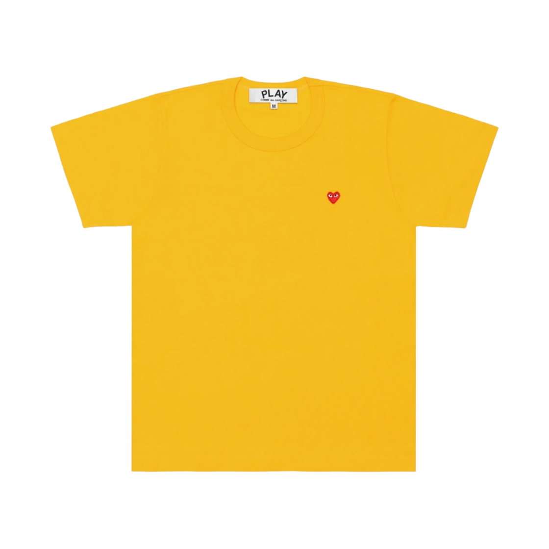 (W) 플레이 꼼데가르송 스몰 하트 티셔츠 옐로우((W) Play Comme des Garcons Small Heart T-Shirt Yellow) - 1