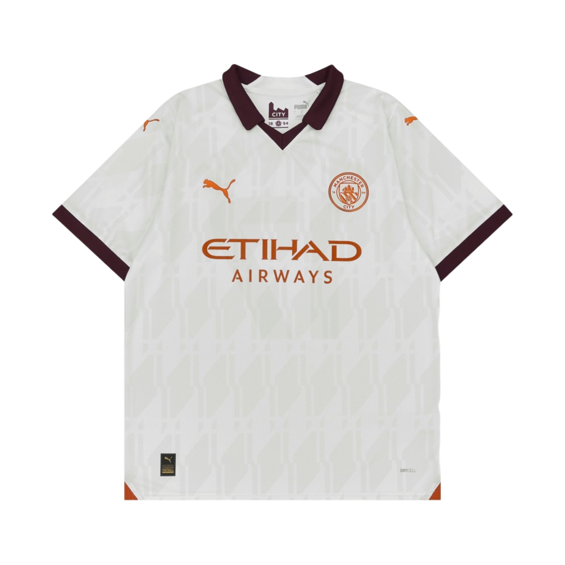 푸마 맨체스터 시티 2023/24 어웨이 저지 화이트 오베르진 (논 마킹 버전)(Puma Manchester City 2023/24 Away Jersey White Aubergine (Non Marking Ver.))