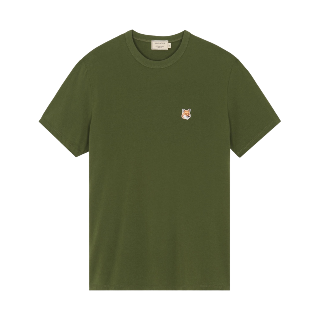 메종 키츠네 폭스 헤드 패치 클래식 티셔츠 카키