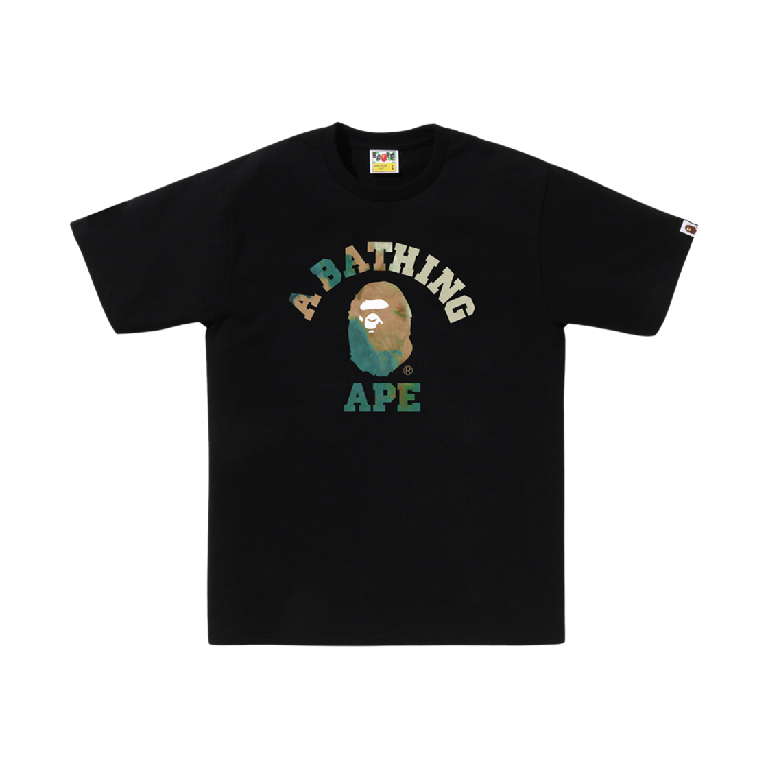 0ZXTEM110032N BAPE Tie Dye College T-Shirt Black Beige