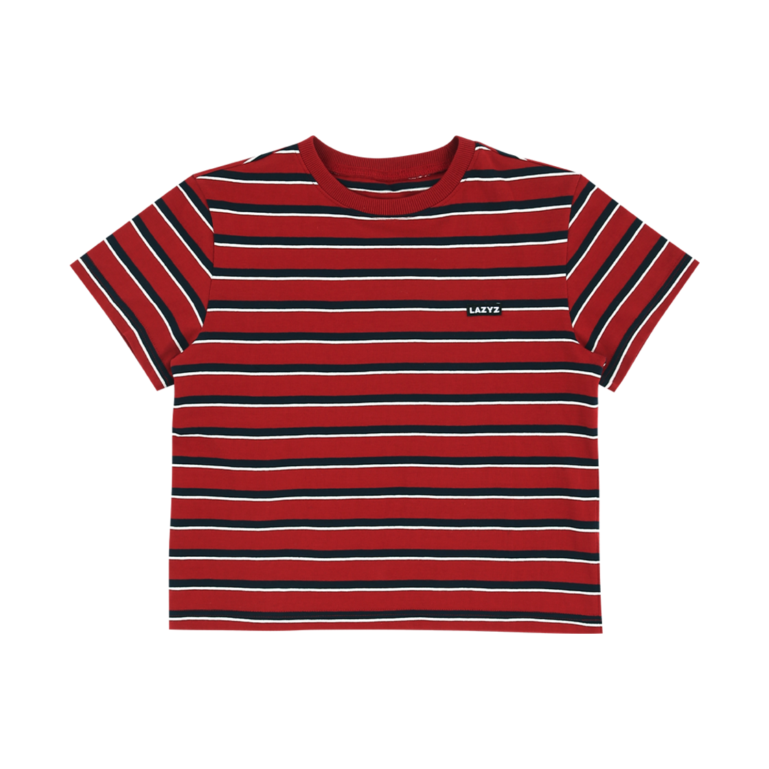 레이지지 클래식 라벨 스트라이프 티셔츠 레드(LAZYZ Classic Label Stripe T Shirt Red) - 1