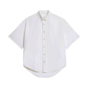 AMI Tonal Heart Logo Short Sleeve Shirt Natural White