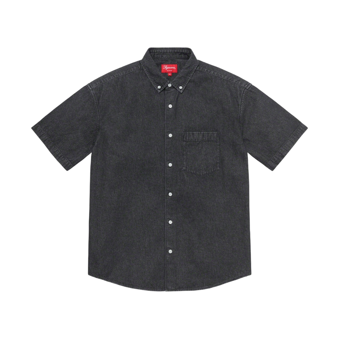 슈프림 엠보스 데님 숏슬리브 셔츠 블랙 - 21SS(Supreme Embossed Denim S/S Shirt Black - 21SS) - 1