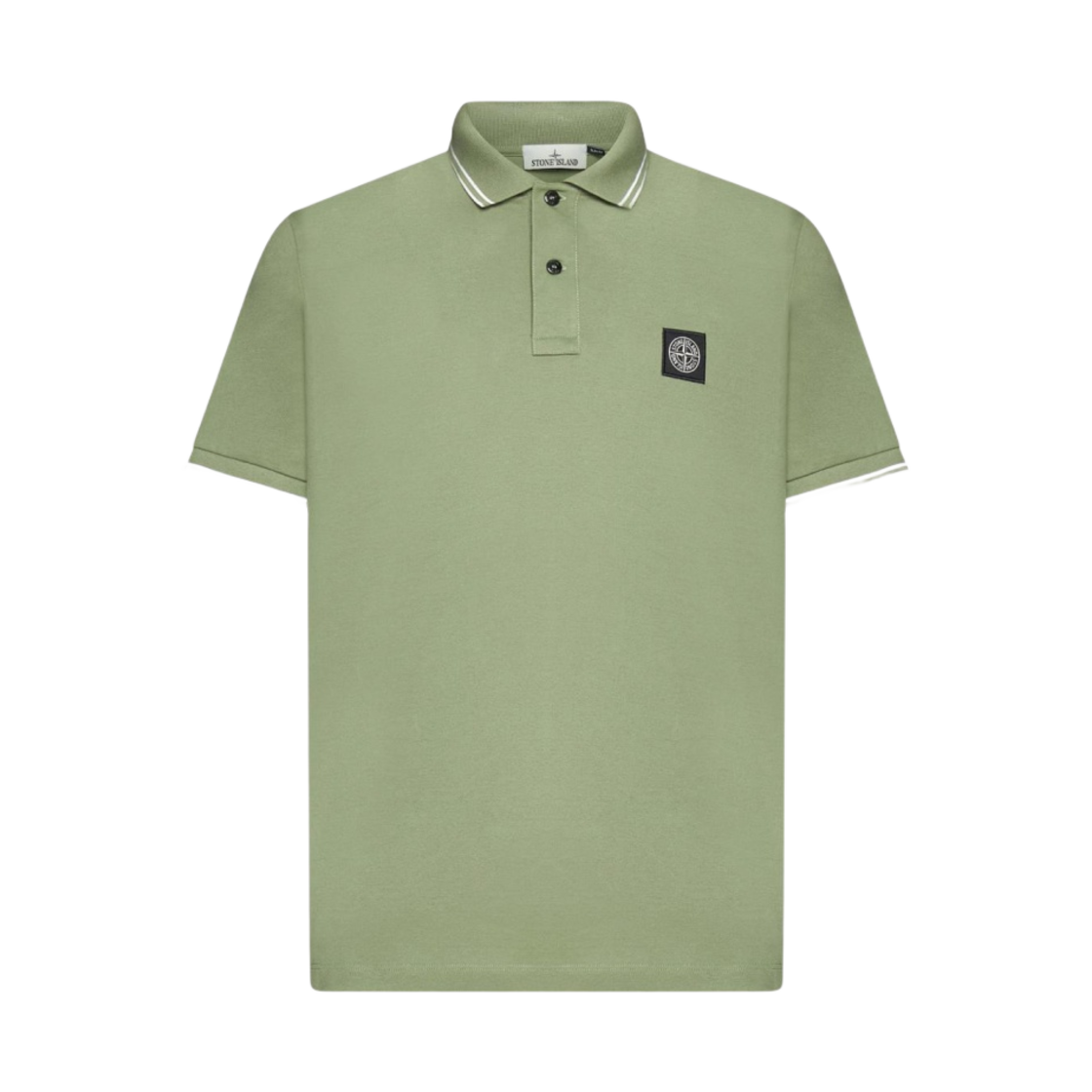 10152SC18-V0055 Stone Island 2SC18 Stretch Cotton Pique Short Sleeve Polo Shirt Sage Green - 23SS