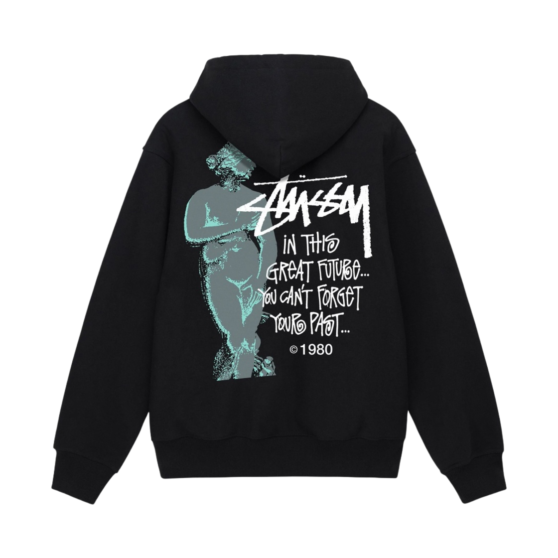 1974896 Stussy Great Future Zip Hoodie Black - 대표 이미지 #1