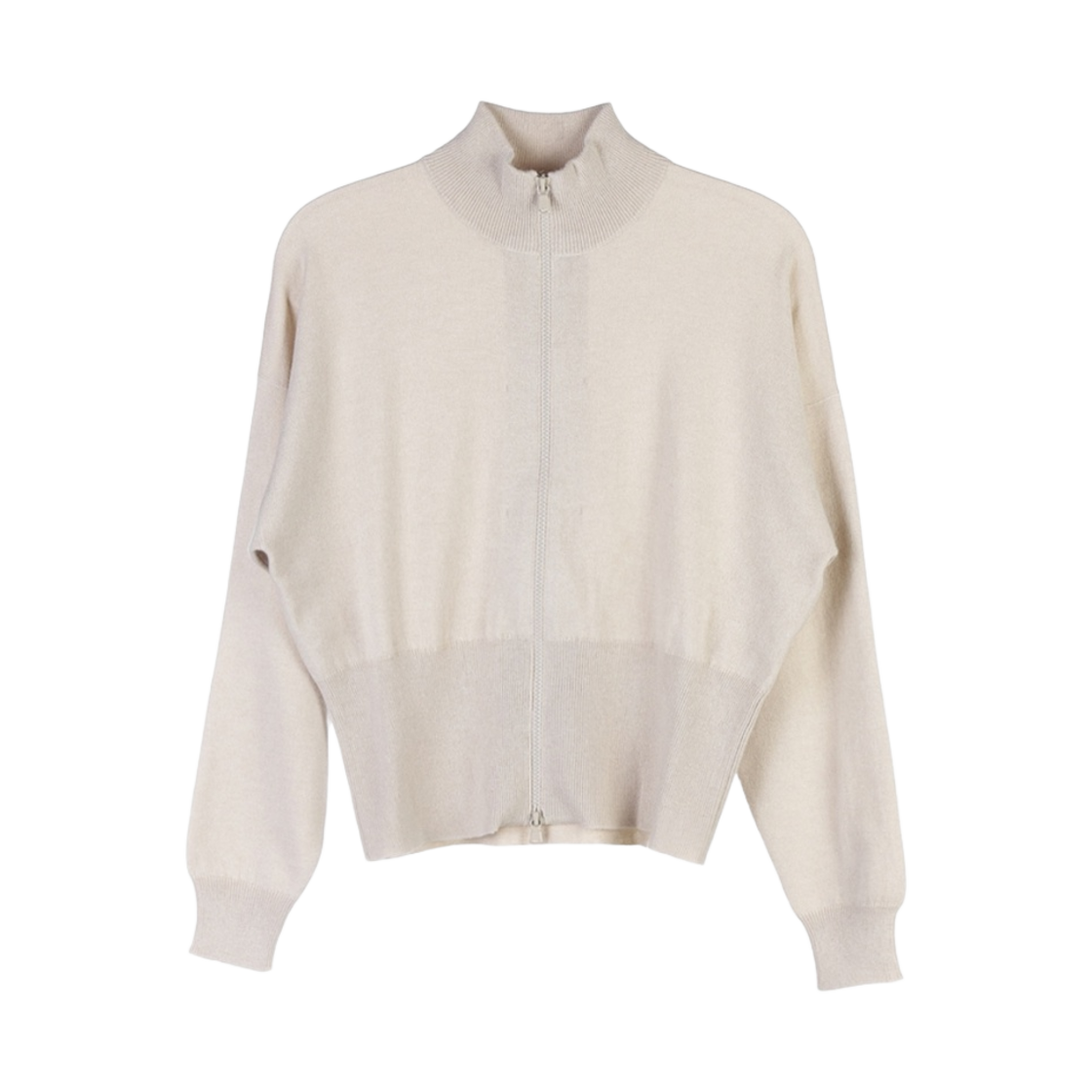 M12170506P-CN058 (W) Brunello Cucinelli Cashmere Knit Zip-Up Beige