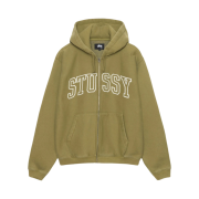 Stussy Outline Zip Hoodie Olive