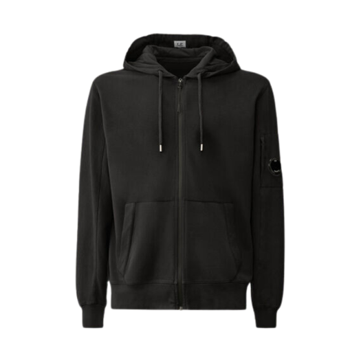 C.P. Company Light Fleece Zipped Hoodie Black - 24FW