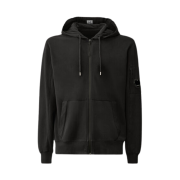 C.P. Company Light Fleece Zipped Hoodie Black - 24FW