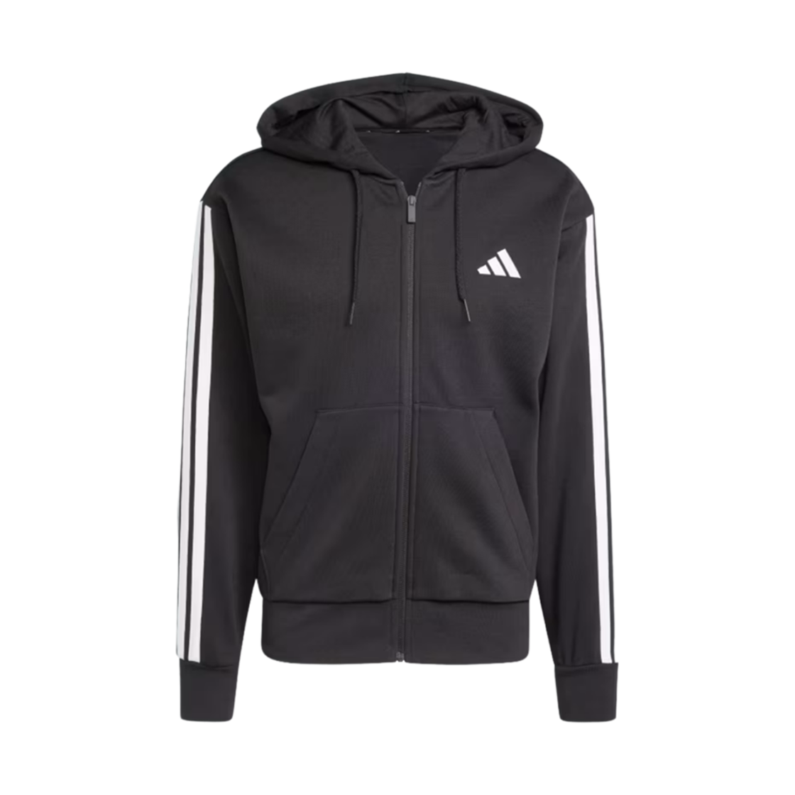 JD1870 Adidas Essential 3S Fleece Hoodie Black White - KR Sizing