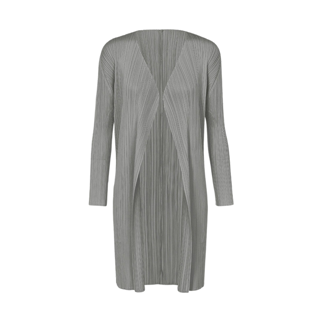 JA108-12 (W) Pleats Please Issey Miyake Basics Cardigan Gray